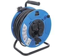 Enrouleur de Câble 50 m 3 x 1,5 mm^2 - 4 Prises avec Clapet, IP44, 3500 W - Sécurité et Praticité - D-Work