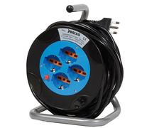 Enrouleur de câble avec 4 prises Schuko et câble de 15 mètres, 3x1,5 mm, Brixo
