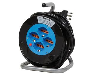 Enrouleur de câble avec 4 prises Schuko et câble de 15 mètres, 3x1,5 mm, Brixo