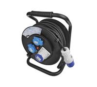 Enrouleur de câble CEE 25M 3x2,5mm² (2x Schuko + 1x CEE)