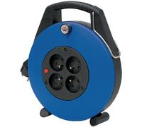 Brennenstuhl Enrouleur électrique Confort-Line CL‑X 10 m – 4 prises H05VV-F 3G1,0 Noir/Bleu