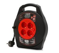Enrouleur de câble domestique 4 prises standard Schuko, câble H05VV-F3G1.0MM2, 10M, CE