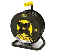 Enrouleur de câble électrique professionnel, 4 prises et prise Schuko, H07RN-F3G2.5MM2, 25M, GS (TUV)- IP44.