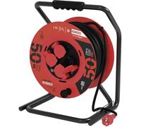 Enrouleur de câble - EMOS - 50 m - 4 prises Schuko - IP44 - Câble 2,5 mm²