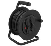Enrouleur de câble en plastique avec protection IP44 50 m 3x1,5 mm Noir - Silver Electronics
