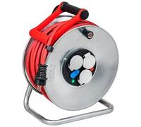 Enrouleur de câble multiprises + USB extérieur à flasque métal - 40 m - 3G1,5 BRENNENSTUHL