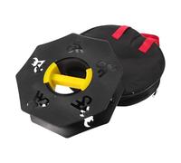 Enrouleur de Câble pour Lignes de Terrain, Dévidoir Portable Noir | Métal et Abs, Poignée Antidérapante, Butée Réglable avec Règle Claire, Usage Terrain et Garage