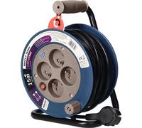 Enrouleur de câble Rallonge MINI grise 3x1mm ? 15m 4x2P+E 7390