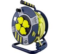Enrouleur de câble REV H07RN, plastique, noir/jaune, IP44, 25 m