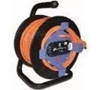 Electraline 20866138G Rallonge Prolongateur Jardín 40 m avec enrouleur 16A - Section 2x1,5 mm² Orange/Vert