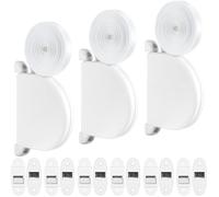 Enrouleur de Sangle 3 Pcs 3 Pcs - Volet Roulant Pivotant Blanc avec Sangle et Guides