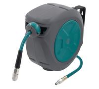 ECD Germany Enrouleur de Tuyau à Air Comprimé Automatique 10m + 1m avec Arrêt Intégré, Raccord 1/4 Pouces, Connexion Rapide, Support à Fixation Mural, Pression 15 bar, Pivotant à 180°, Diamètre 12 mm