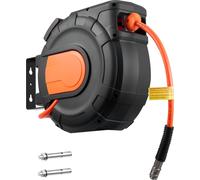 Enrouleur de tuyau à air comprimé SucceBuy avec tuyau PVC 9,5 mm x 20 m, 20 bars, enroulement automatique, conception fermée, câble d'alimentation de 2 m, support mural et plafond pivotant à 180°