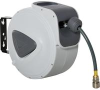 Enrouleur de tuyau d'air comprimé - Enroulement automatique - 15 m de tuyau - Pour compresseur/outils pneumatiques - Boîtier plastique - Avec raccord
