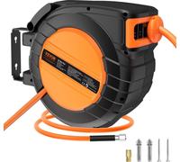 Enrouleur de tuyau d'air rétractable 3/8 po x 50 pi Tuyau d'air hybride fermé 300 PSI