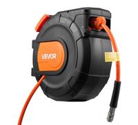 Enrouleur de tuyau d'air rétractable, tuyau d'air en PVC de 15 m x 9,5 mm, max. 300 PSI, enrouleur de tuyaux de compresseur d'air fermé à enroulement automatique avec câble d'alimentation de 1 m, supp