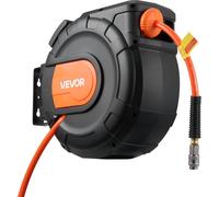 Enrouleur de tuyau d'air rétractable, tuyau d'air en PVC de 20 m x 9,5 mm, pression maximale de 300 PSI, enrouleur de tuyaux de compresseur d'air fermé à enroulement automatique avec câble d'alimentat
