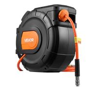 Enrouleur de tuyau d'air rétractable, tuyau d'air en PVC de 30 m x 9,5 mm, pression maximale de 300 PSI, enrouleur de tuyaux de compresseur d'air fermé à enroulement automatique avec câble d'alimentat