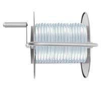 Enrouleur de tuyau d'arrosage - Bobine manuelle murale ou au sol - Acier inoxydable 430 - Pour tuyau de 50 mètres, 16x12 mm - Jardin et lavage automobile - Argent