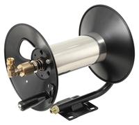 Enrouleur de tuyau pour nettoyeur haute pression - Enroulement manuel - Tuyau haute pression de 1 cm x 30 m - 275 bars / 4000 PSI - Avec tuyau de raccordement