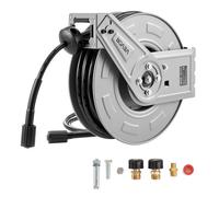 VEVOR Enrouleur de tuyau rétractable pour nettoyeur haute pression 19,8 m x 6,4 mm 220,6 bar