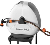 Enrouleur de tuyau rétractable Giraffe Tools à fixation au sol, enrouleur de tuyau de jardin automatique robuste avec pivot flexible 25M