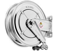 Enrouleur d'eau chaude sans tuyau Ø 3/8 400 bars Inox 304 avec enroulement automatique et support mural pivotant Raasm RA.8534.350