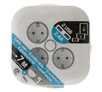 Zenitech Enrouleur 3 Prises Schuko + 2 USB - 7m