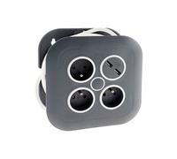- Enrouleur domestique 3 x 2P+T + 2xUSB - 7m - Noir