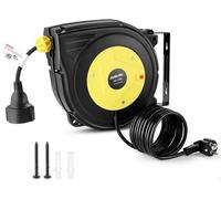 Enrouleur Electrique Automatique Mural- CAROMA -10 m + 3 m, 1250W ~ 2000W,Rallonge Electrique Automatique, Enrouleur à Tambour 180
