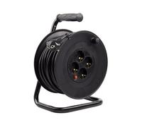 Enrouleur Extensible 50m 3x1.5mm avec Système ""Anti-Twist"" Noir