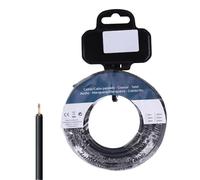 Enrouleur flexible de 1,5 mm noir, sans halogène. Idéal pour des installations sûres et efficaces. Longueur de 10 mètres, parfait pour divers projets électriques.