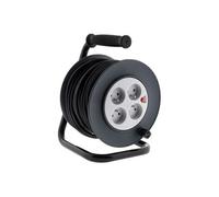 - Enrouleur H05VV-F 4 prises 3G1,5mm² 15m + coupe-circuit - noir
