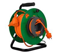 Enrouleur jardin étanche IP44 câble orange 3G1,5 mm² 17+3m avec prise 16A 2P+Terre à clapet & coupe circuit - Zenitech