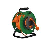 - Enrouleur jardin IP44 20m prise 16A 2P+T et coupe circuit - Vert/orange
