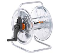 Enrouleur mural pour tuyau 50 m en acier galvanisé pivotant 180° argent/noir