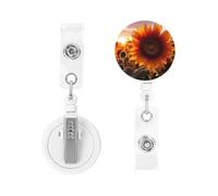 Enrouleur pour porte-badge rétractable robuste avec mousqueton avec clip - Porte-badge de ferme - Porte-nom - Pour infirmières, médecins, employés de bureau
