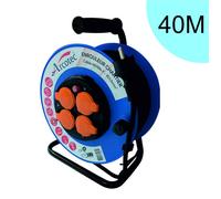 Enrouleur PRO de chantier 3G1.5 40m IP44 platine fixe (anti twist) - câble H07RN-F- 4 prises 16A - garantie 2 ans
