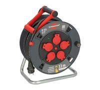 Enrouleur de câble BRENNENSTUHL 300 KU 3201 33m H07RN-F 3G2,5 5 prises 16A IP44 Gris foncé/Rouge