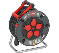 Brennenstuhl Enrouleur de câble 300 KU 3201 33 m H07RN-F 3G2,5 5 prises 16A IP44 Gris foncé/Rouge