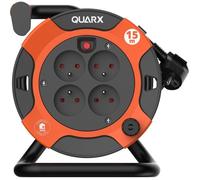 Enrouleur - QUARX - Bricolage - 15m, H05VV-F 3G1,5mm², disjoncteur thermique