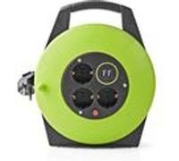 Nedis Enrouleur de câble PECCR10UFGN Schuko 10 m 3000 W 16 A, H05VV-F 3G1.5 mm², fusible