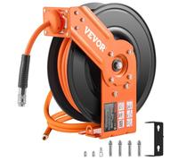 Enrouleur tuyau à air comprimé rétractable - VEVOR - NT-A15 - 3/8"" (9 53 mm) x 15 24 m - 300 PSI - Support 180°