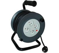 Zenitech – Enrouleur 4 prises 16A, câble 3G1,5 mm² 20 m avec coupe-circuit – Noir