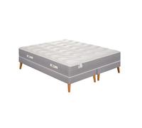 Ens LE PUISSANT 160x200 matelas H25 ressort ensaches, mi-ferme, 2 sommiers
