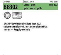 ENSAT-S Inserts filetés M 8x15 Type 302 #302.000.080.160 Acier cémenté, zingué jaune