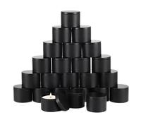 ENSDIEPLS Boîtes à Bougies, La Bougie Vide en métal cogne 4oz 24pcs Multicolores avec des couvercles for la Fabrication(4oz-All Black-24pcs)