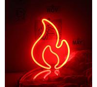 Enseigne au néon de flamme rouge murale Ineonlife, Tube LED flexible, PVC + ABS, 22,5 x 30,5 cm/9 x 12 po, Montage mural, Décoration polyvalente pour divers paramètres intérieurs