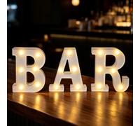 Enseigne au Néon,Enseigne Lumineuse Bar,Alphabet Lumineux Lampe | Panneau Lumineux Néon,LED Lettre Lumineuse Décoration Murale pour Deco Bar,pour Bar,Pub,Décoration Murale