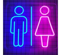 Enseigne au néon LED homme gauche femme droite, néons de toilettes personnalisés avec variateur, alimenté par USB pour studio bar WC suspendu, décoration personnalisée à intensité variable,A,36x32cm